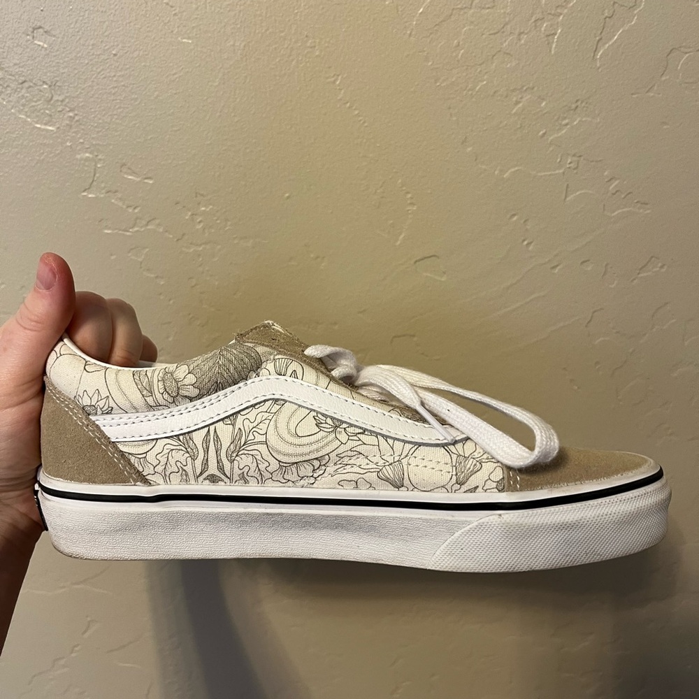 Vans Cream and Tan Sneakers